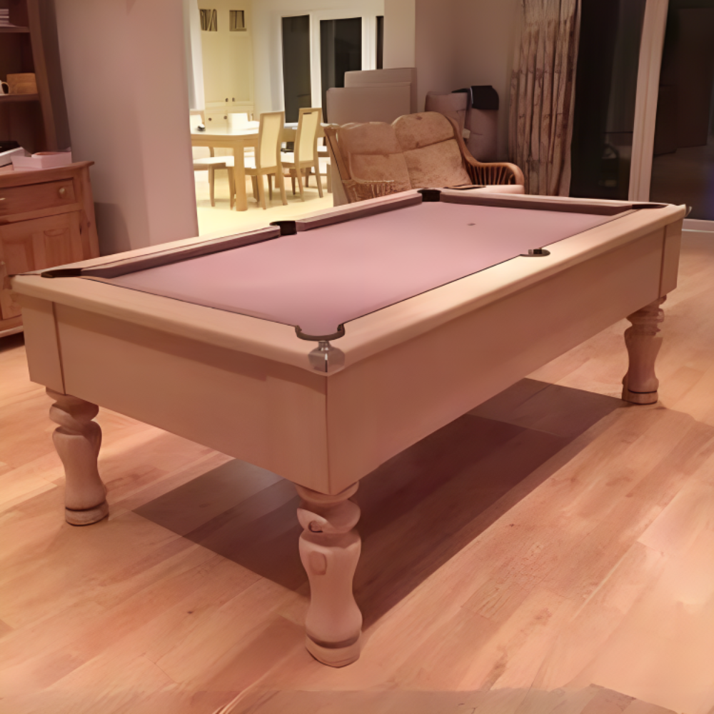 Cry Wolf Turned Leg Pool Table | Light Oak | Smart Silver Cloth