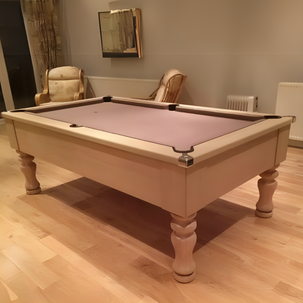 Cry Wolf Turned Leg Pool Table | Light Oak | Smart Silver Cloth