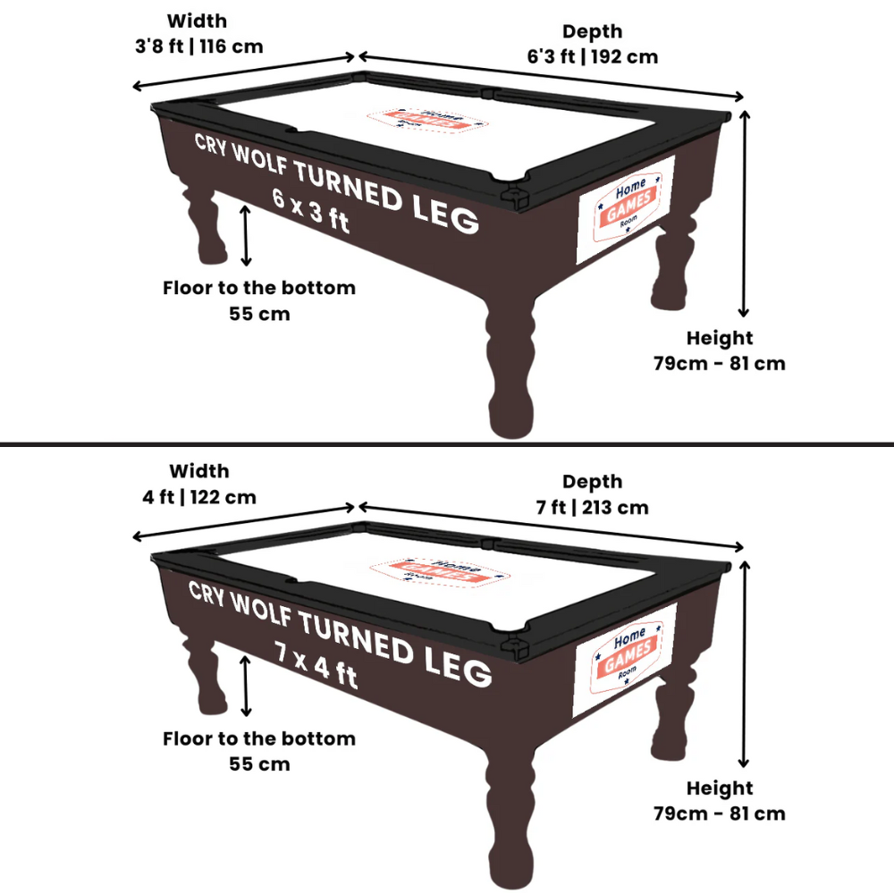 Cry Wolf Slate Bed Indoor Turned Leg Pool Table - Light Oak