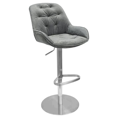 Febland Sophia Grey Bar Stool Adjustable Fabric