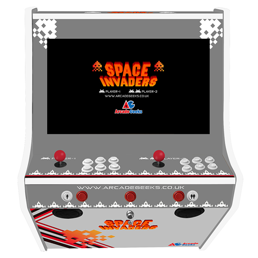 2 Player Wall Mounted Arcade Machine - Space Invaders Pixels Theme