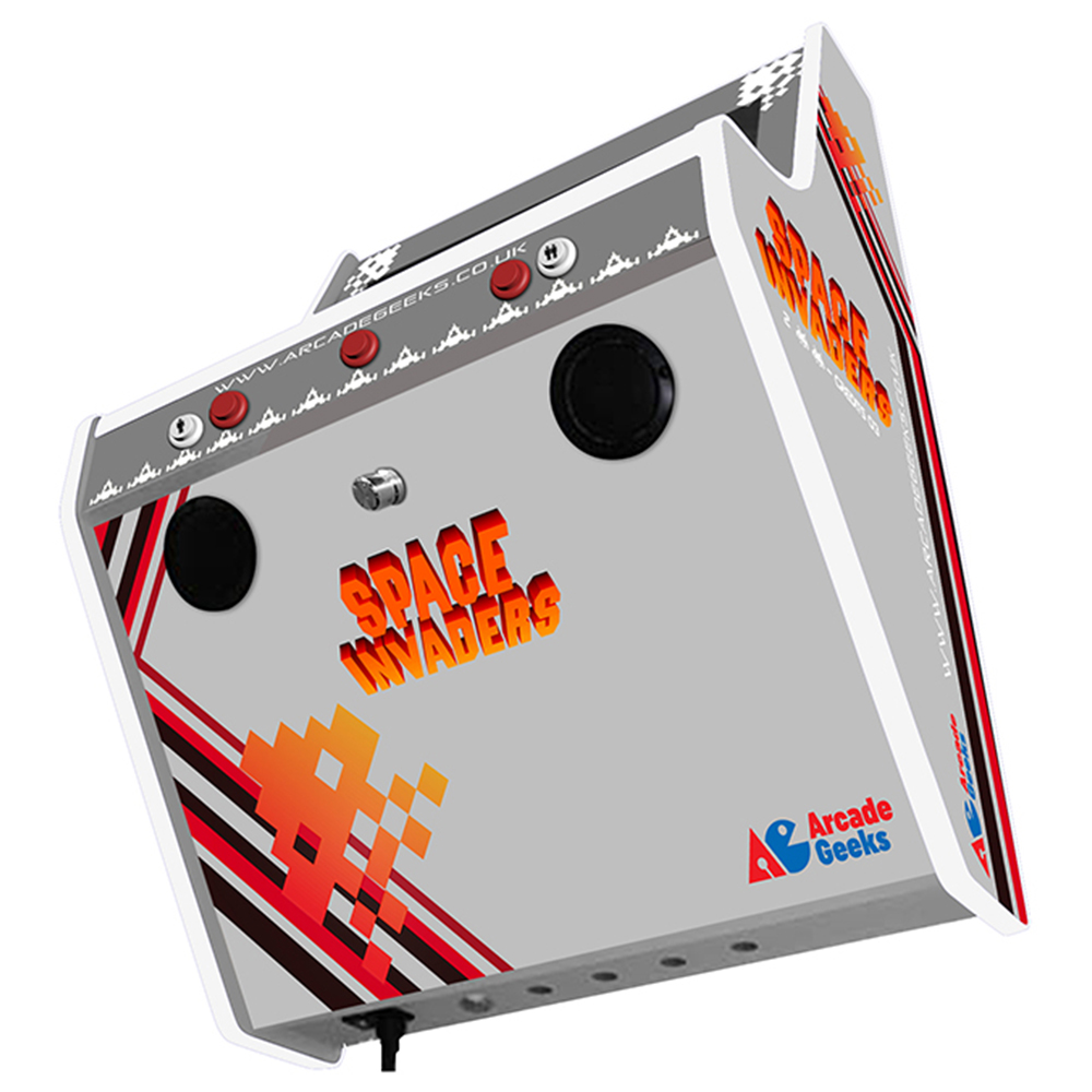 2 Player Wall Mounted Arcade Machine - Space Invaders Pixels Theme