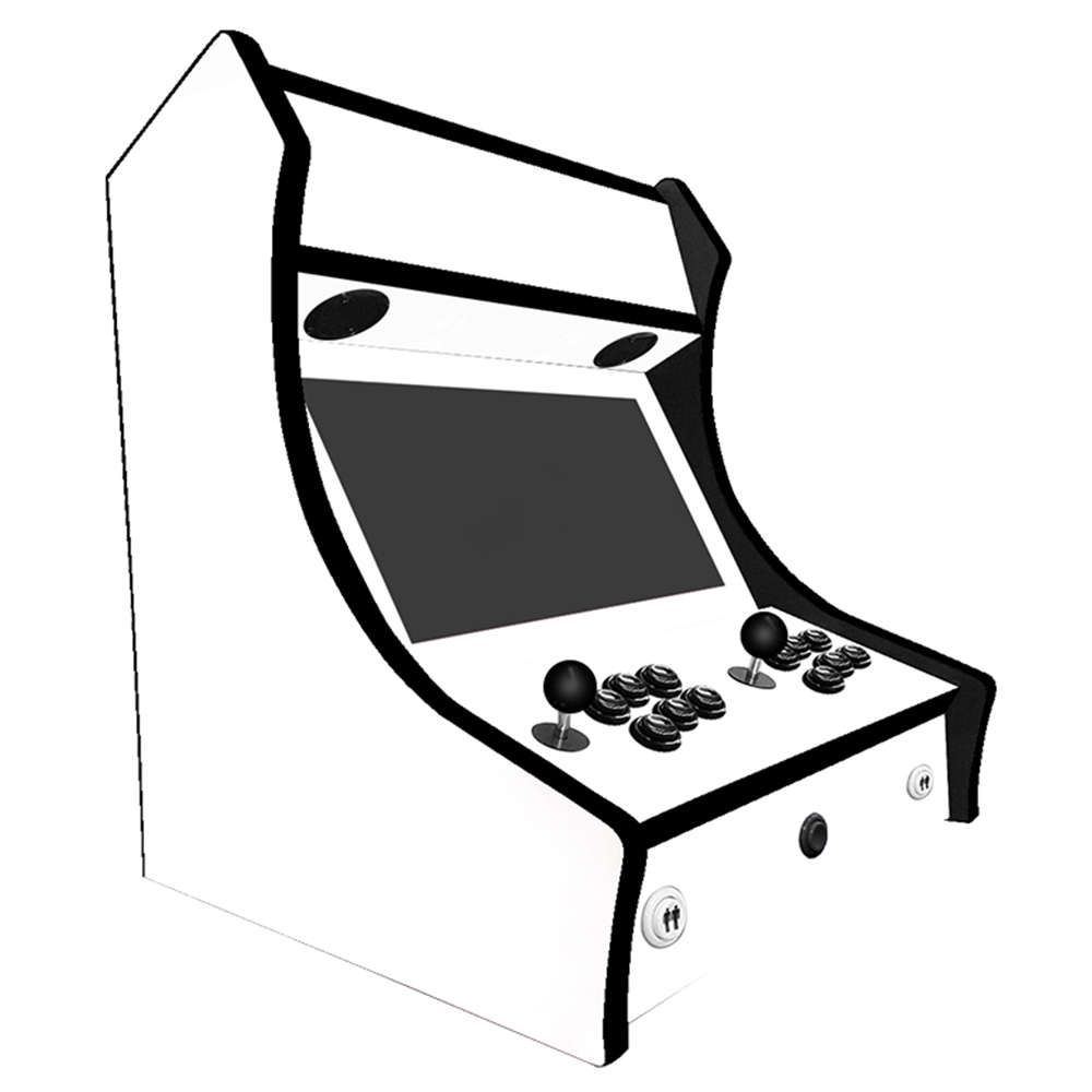 2 Player Bartop Arcade Machine - Plain White