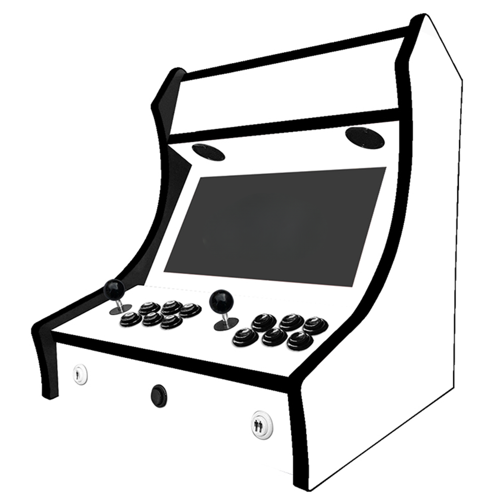 2 Player Bartop Arcade Machine - Plain White