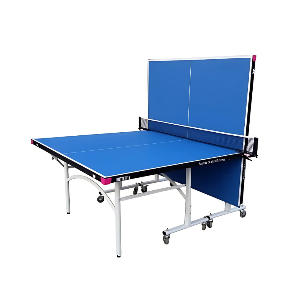 Butterfly Easifold Outdoor Rollaway Table Tennis Table - Blue