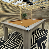 Classic Slate Bed Pool Dining Table | Driftwood | Smart Tan Cloth