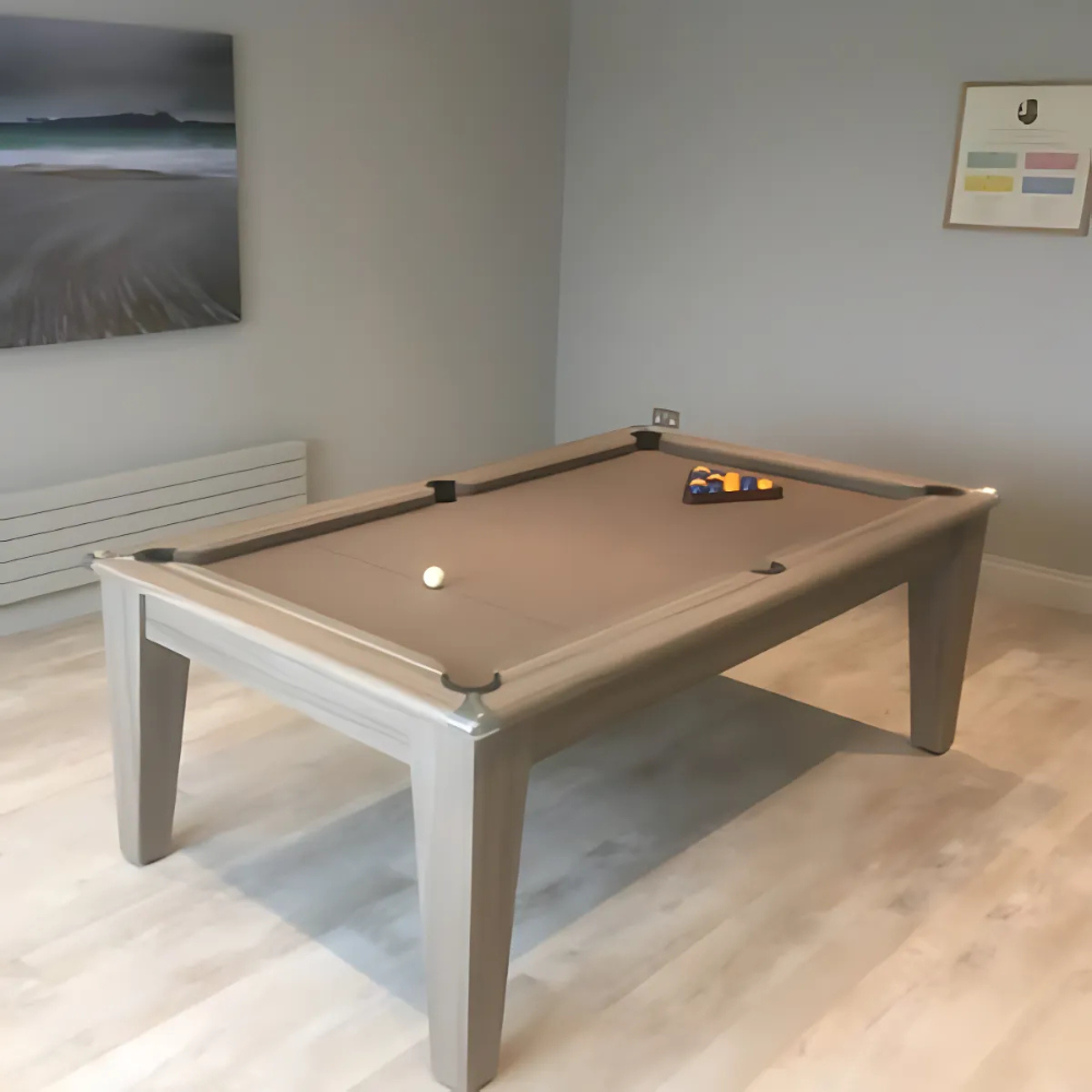 Classic Slate Bed Pool Dining Table | Driftwood | Elite Pro Camel Cloth