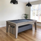 Classic Slate Bed Pool Dining Table | Driftwood | Strachan 777 Grey Cloth