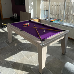 Classic Slate Bed Pool Dining Table | Driftwood | Smart Purple Cloth