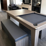 Classic Slate Bed Pool Dining Table | Driftwood | Strachan 777 Grey Cloth