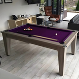 Classic Slate Bed Pool Dining Table | Driftwood | Strachan 777 Purple Cloth