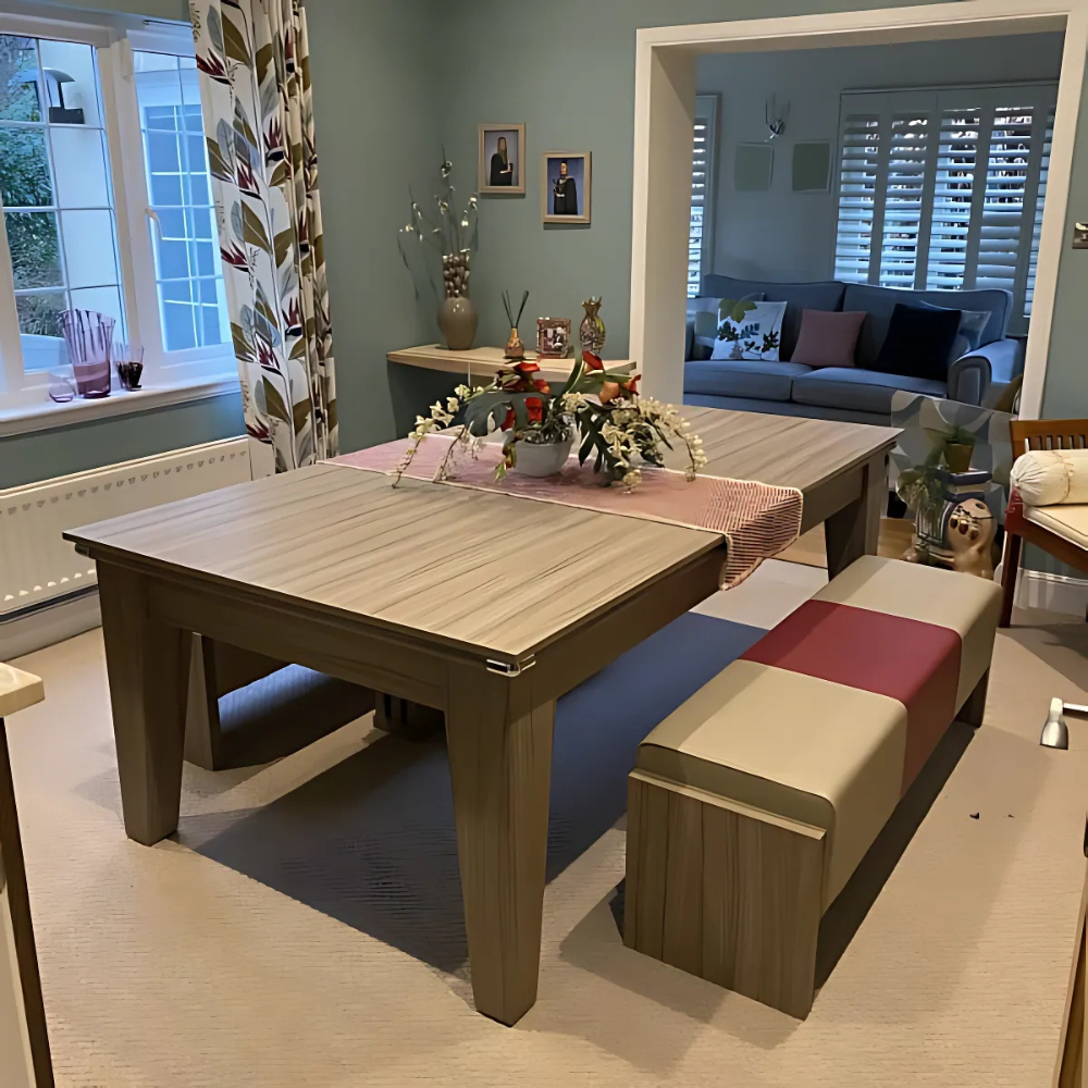 Classic Slate Bed Pool Dining Table | Driftwood