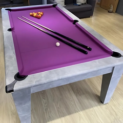 Classic Slate Bed Pool Dining Table | Italian Grey | Smart Purple Cloth