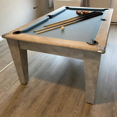 Classic Slate Bed Pool Dining Table | Italian Grey | Smart Silver Cloth