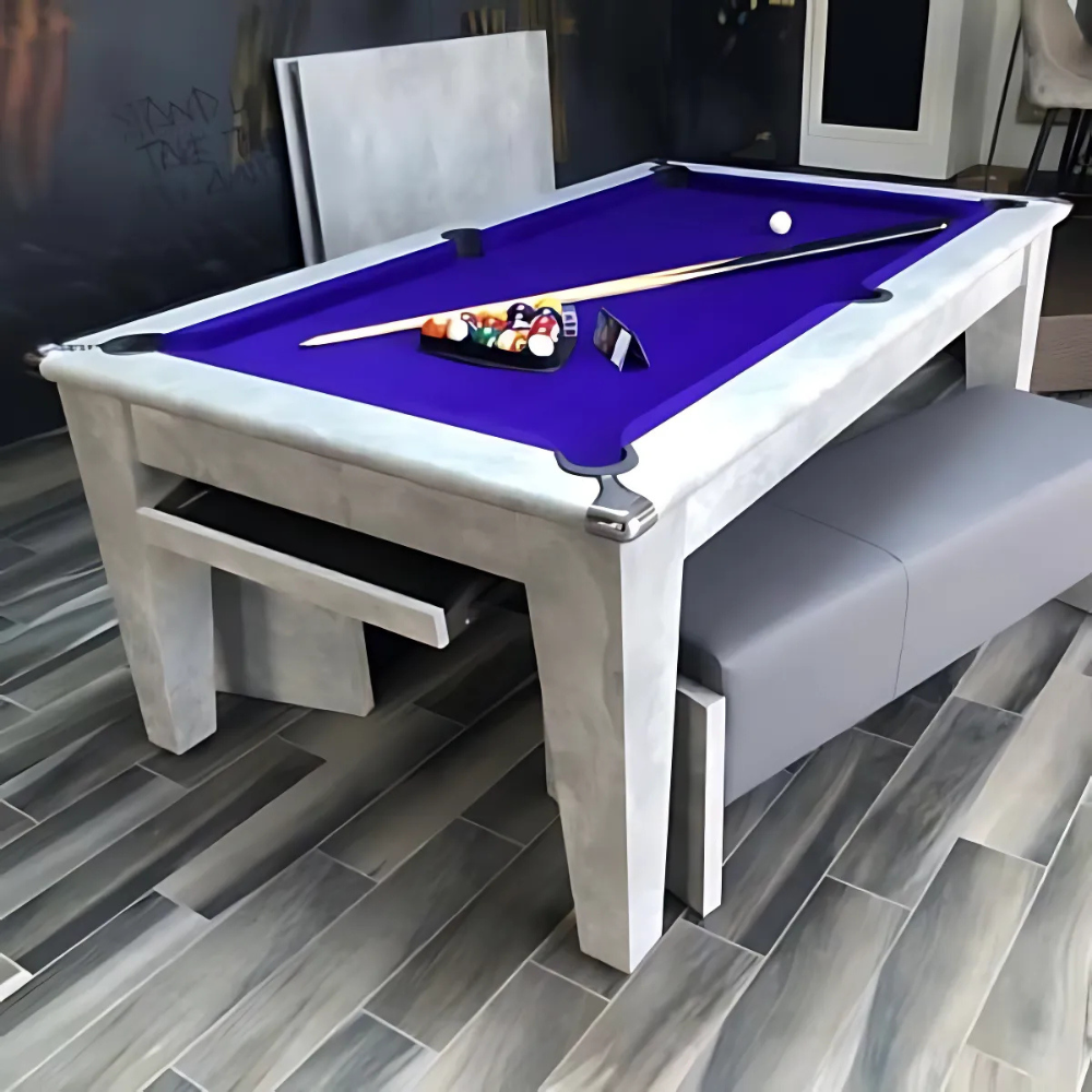 Classic Slate Bed Pool Dining Table | Italian Grey | Strachan 777 Purple Cloth
