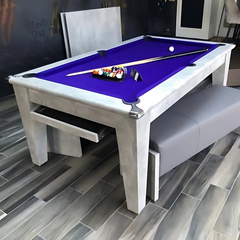 Classic Slate Bed Pool Dining Table | Italian Grey | Strachan 777 Purple Cloth