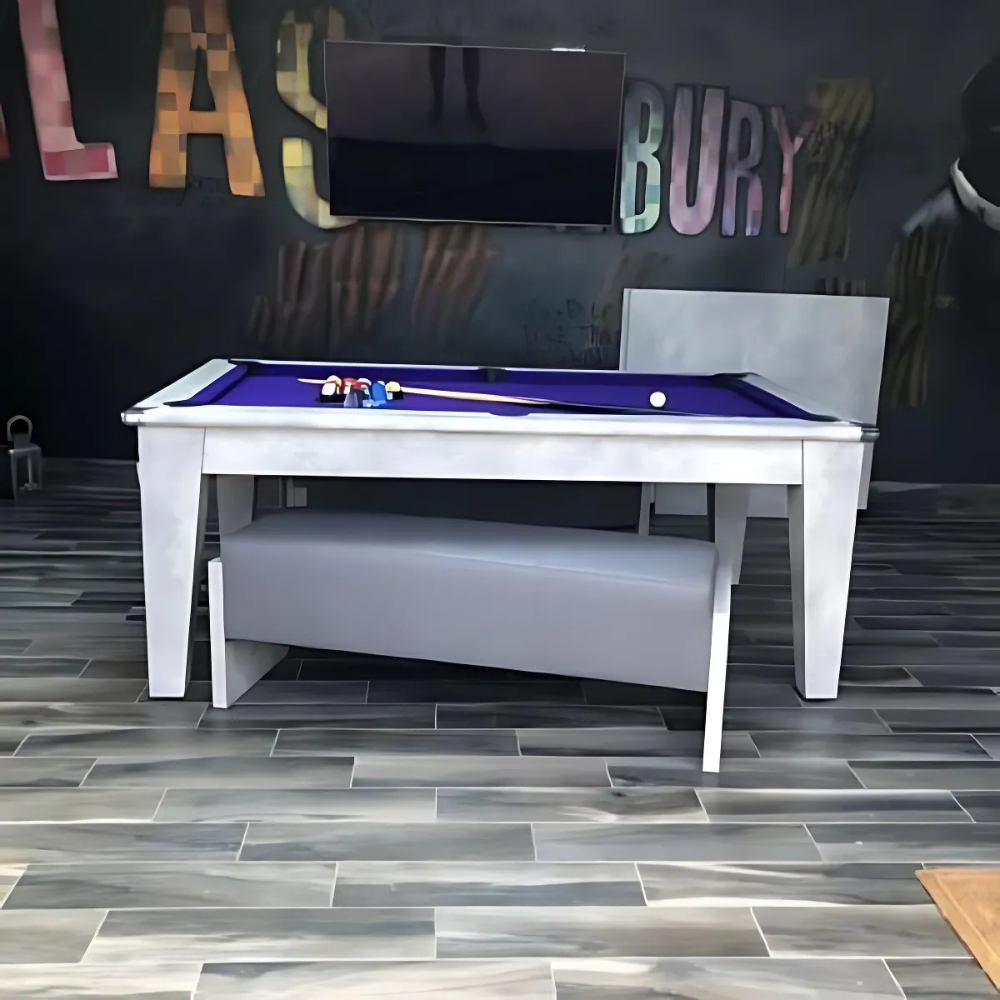 Classic Slate Bed Pool Dining Table | Italian Grey | Strachan 777 Purple Cloth