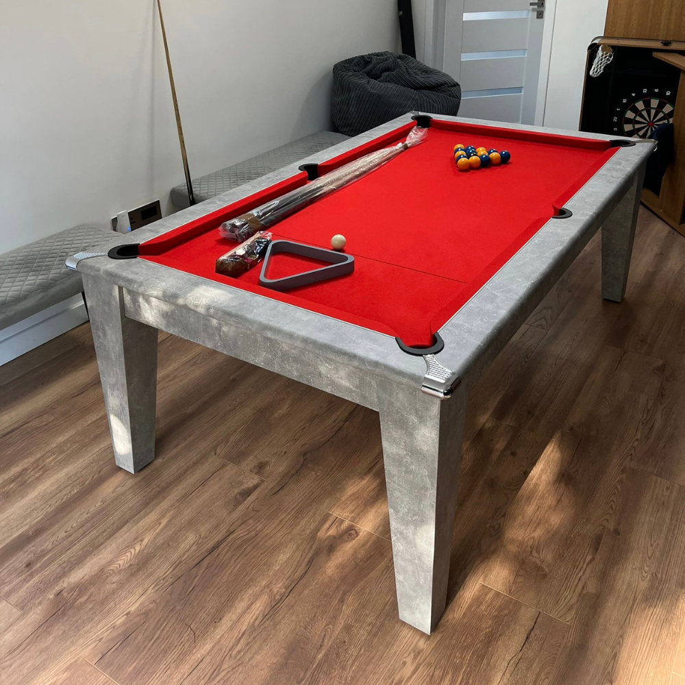 Classic Slate Bed Pool Dining Table | Italian Grey | Strachan 777 Red Cloth