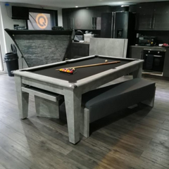 Classic Slate Bed Pool Dining Table | Italian Grey | Strachan 777 Black Cloth