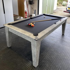 Classic Slate Bed Pool Dining Table | Italian Grey | Elite Pro Charcoal Cloth