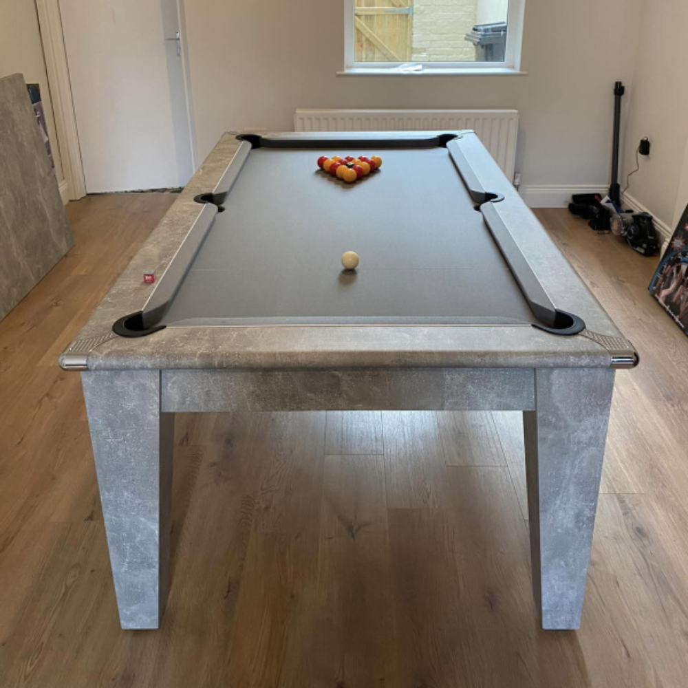Classic Slate Bed Pool Dining Table | Italian Grey | Elite Pro Bankers Grey Cloth