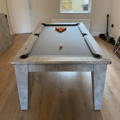 Classic Slate Bed Pool Dining Table | Italian Grey | Elite Pro Bankers Grey Cloth