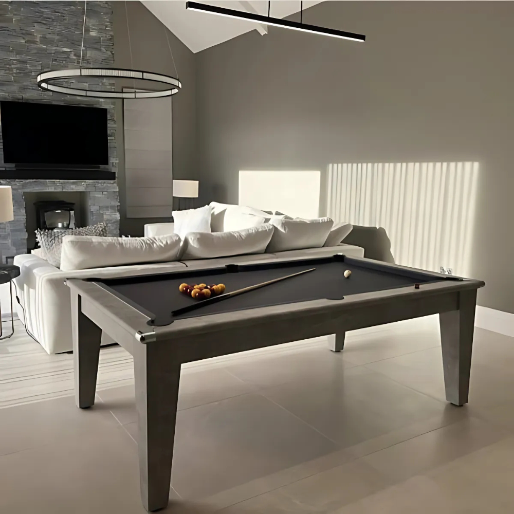 Classic Slate Bed Pool Dining Table | Italian Grey | Strachan 777 Grey Cloth