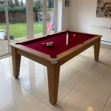 Classic Slate Bed Pool Dining Table | Oak | Strachan 777 Burgundy Cloth