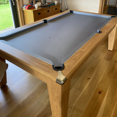 Classic Slate Bed Pool Dining Table | Oak | Elite Pro Bankers Grey Cloth