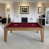 Classic Slate Bed Pool Dining Table | Oak | Strachan 777 Burgundy Cloth
