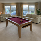Classic Slate Bed Pool Dining Table | Oak | Smart Maroon Cloth