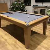 Classic Slate Bed Pool Dining Table | Oak | Strachan 777 Grey Cloth