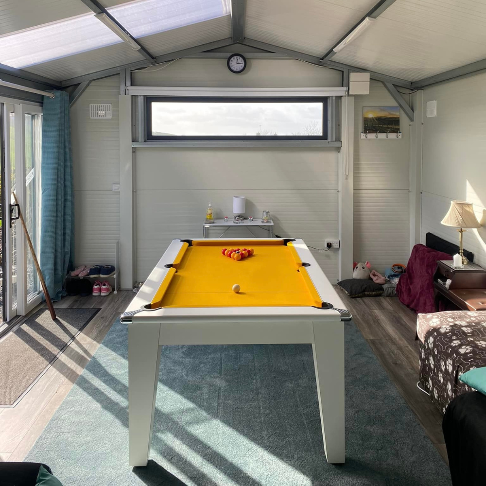 Classic Slate Bed Pool Dining Table | White | Smart Gold Cloth