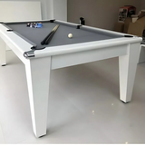 Classic Slate Bed Pool Dining Table | White | Strachan 777 Grey Cloth