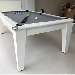 Classic Slate Bed Pool Dining Table | White | Strachan 777 Grey Cloth