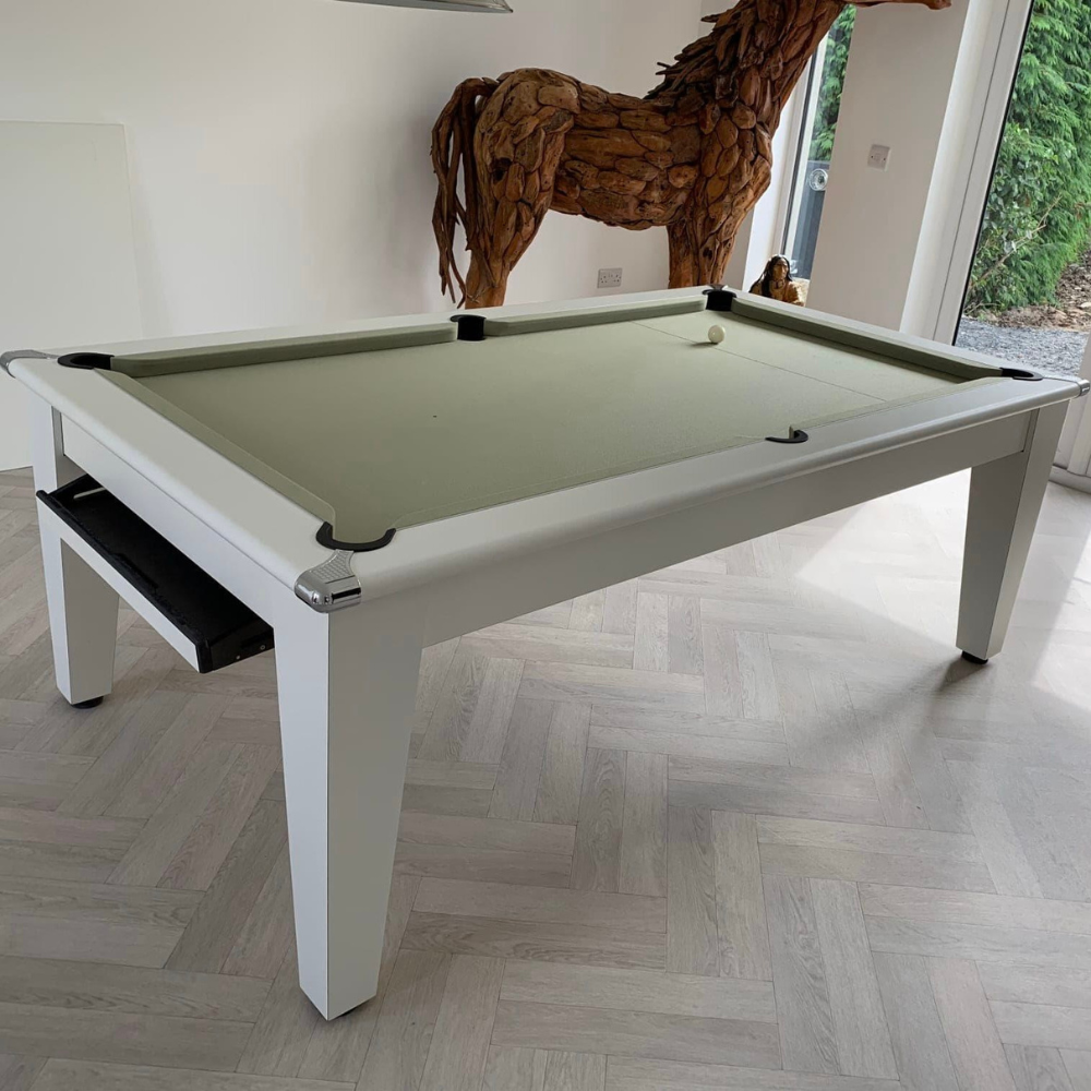 Classic Slate Bed Pool Dining Table | White | Smart Sage Cloth