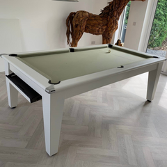 Classic Slate Bed Pool Dining Table | White | Smart Sage Cloth