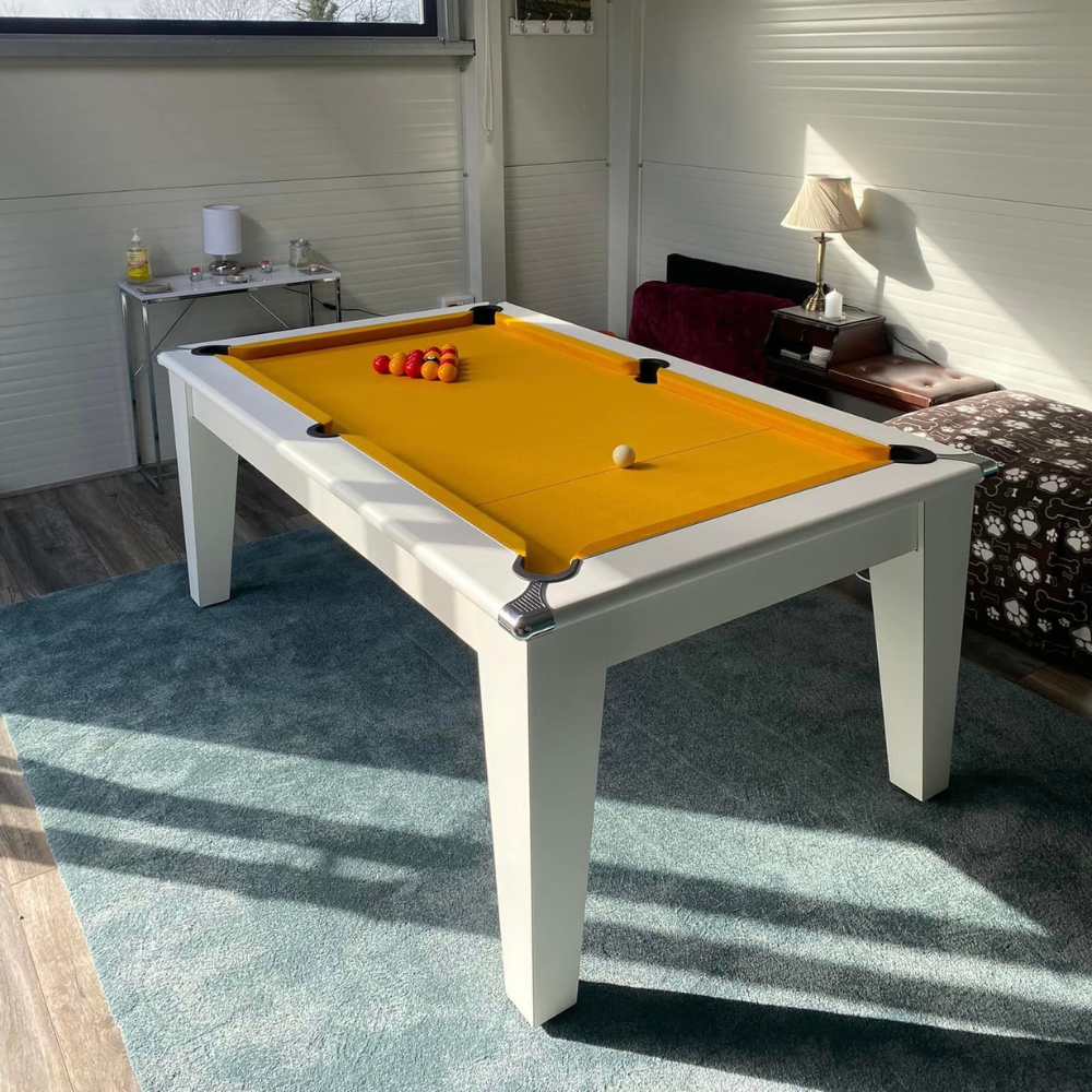 Classic Slate Bed Pool Dining Table | White | Smart Gold Cloth