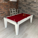 Classic Slate Bed Pool Dining Table | White | Strachan 777 Red Cloth
