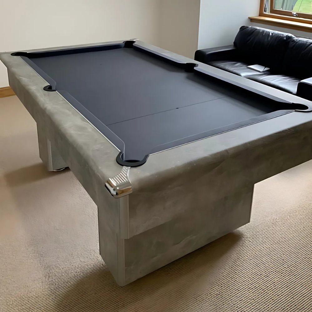 Classic Slimline Slate Bed Pool Table | Italian Grey | Smart Navy Cloth
