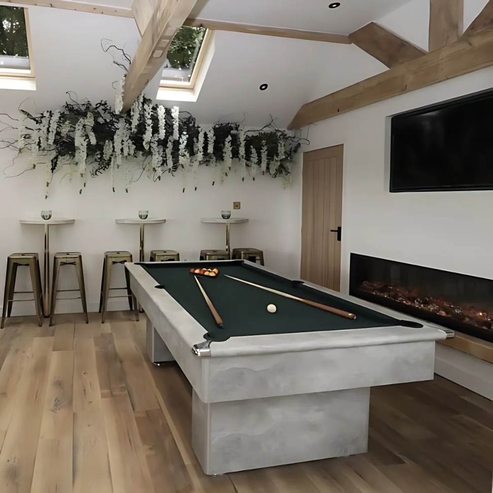 Classic Slimline Slate Bed Pool Table | Italian Grey | Smart Ranger Green Cloth