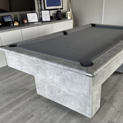 Classic Slimline Slate Bed Pool Table | Italian Grey | Strachan 777 Grey Cloth