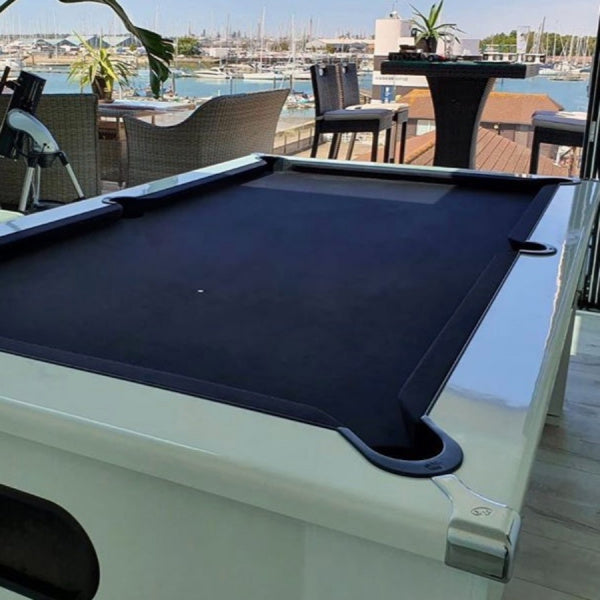 Cry Wolf Square Leg Pool Table | White | Smart Black Cloth