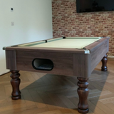 Cry Wolf Slate Bed Indoor Turned Leg Pool Table - Dark Walnut