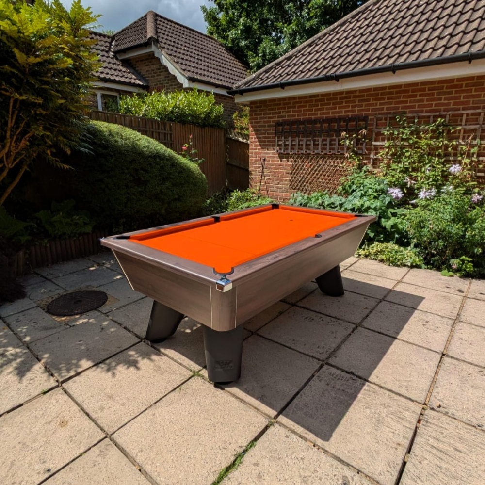 Cry Wolf Slate Bed Outdoor Pool Table - Dark Walnut