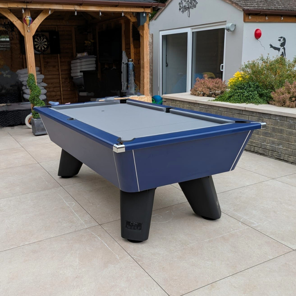 Cry Wolf Slate Bed Outdoor Pool Table - Midnight Blue