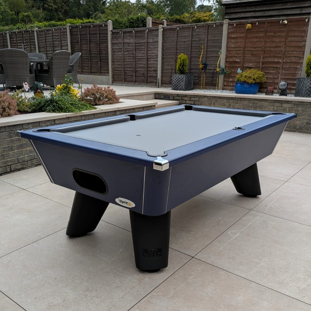 Cry Wolf Slate Bed Outdoor Pool Table - Midnight Blue