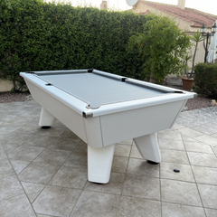 Cry Wolf Slate Bed Outdoor Pool Table - White