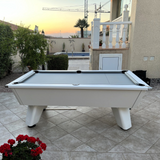 Cry Wolf Slate Bed Outdoor Pool Table - White