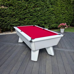 Cry Wolf Slate Bed Outdoor Pool Table - White